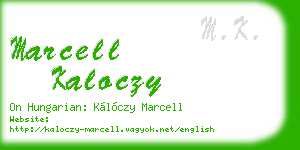 marcell kaloczy business card